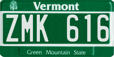 VT license plate ZMK616