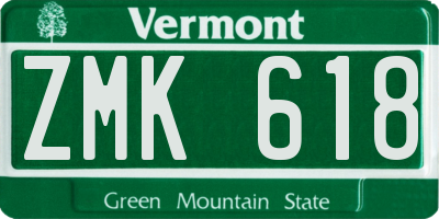 VT license plate ZMK618