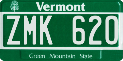 VT license plate ZMK620