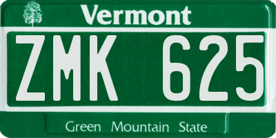 VT license plate ZMK625