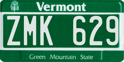 VT license plate ZMK629