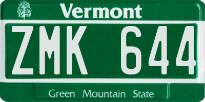 VT license plate ZMK644