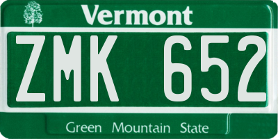 VT license plate ZMK652