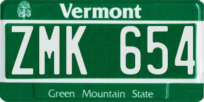 VT license plate ZMK654