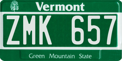 VT license plate ZMK657