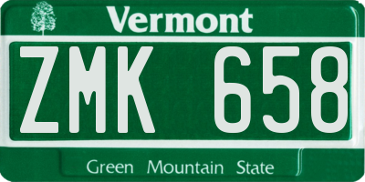 VT license plate ZMK658