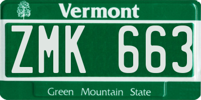 VT license plate ZMK663
