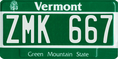 VT license plate ZMK667