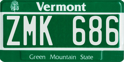 VT license plate ZMK686