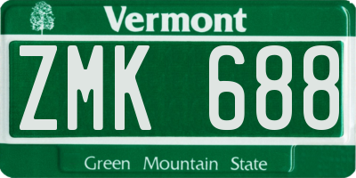 VT license plate ZMK688