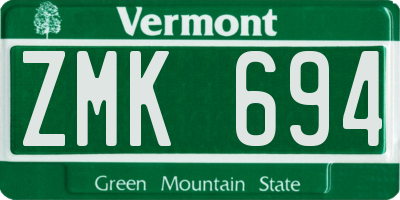 VT license plate ZMK694