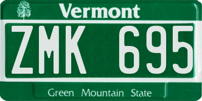VT license plate ZMK695