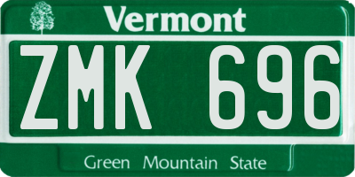 VT license plate ZMK696