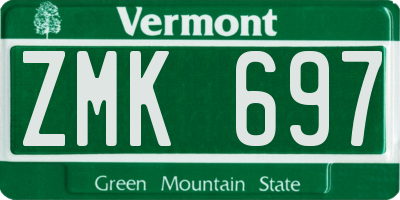 VT license plate ZMK697