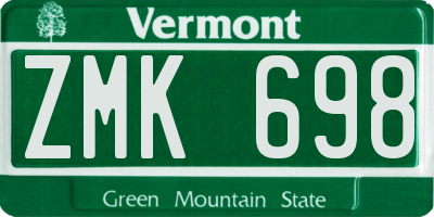 VT license plate ZMK698