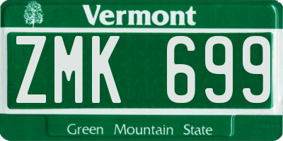 VT license plate ZMK699