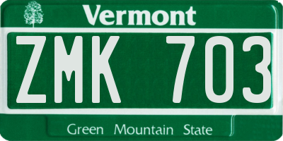 VT license plate ZMK703