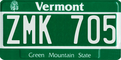 VT license plate ZMK705