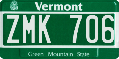 VT license plate ZMK706