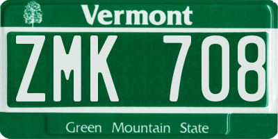 VT license plate ZMK708
