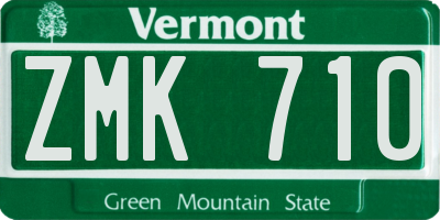 VT license plate ZMK710
