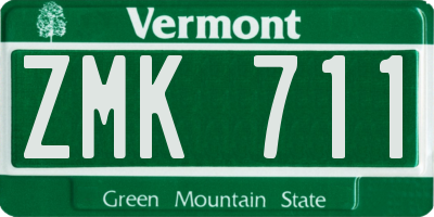 VT license plate ZMK711