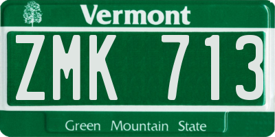 VT license plate ZMK713