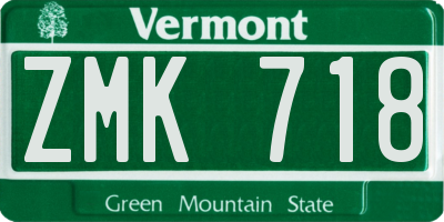 VT license plate ZMK718