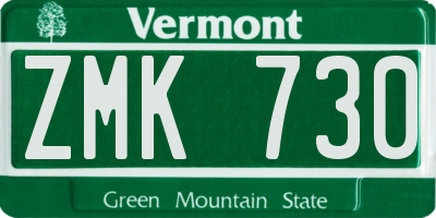 VT license plate ZMK730