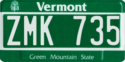 VT license plate ZMK735
