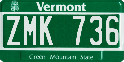 VT license plate ZMK736