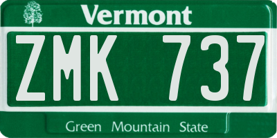 VT license plate ZMK737