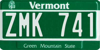 VT license plate ZMK741