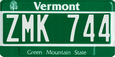VT license plate ZMK744