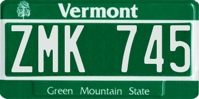 VT license plate ZMK745