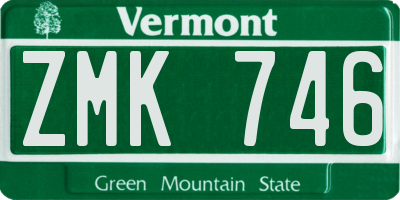 VT license plate ZMK746