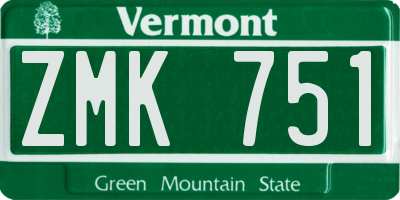 VT license plate ZMK751