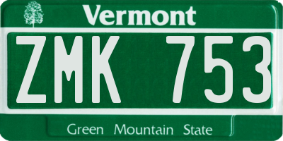 VT license plate ZMK753