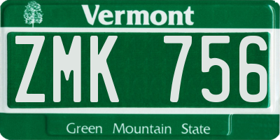VT license plate ZMK756