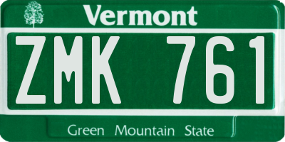 VT license plate ZMK761