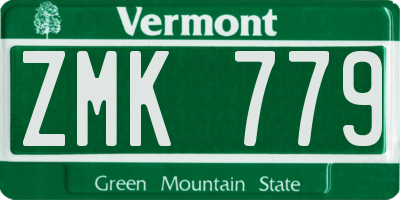 VT license plate ZMK779