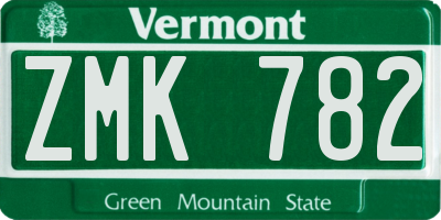 VT license plate ZMK782