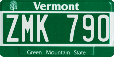 VT license plate ZMK790