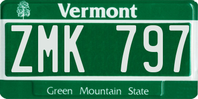 VT license plate ZMK797