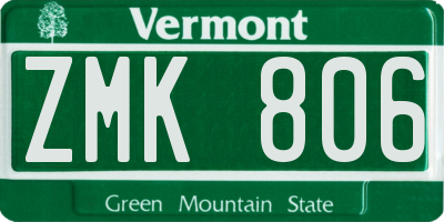 VT license plate ZMK806