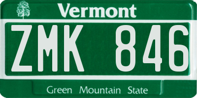 VT license plate ZMK846