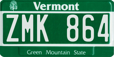 VT license plate ZMK864