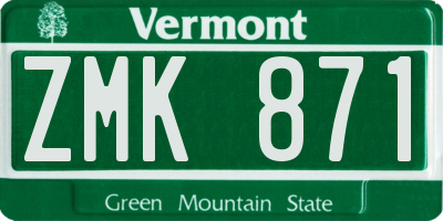VT license plate ZMK871