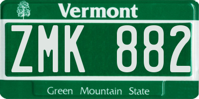 VT license plate ZMK882