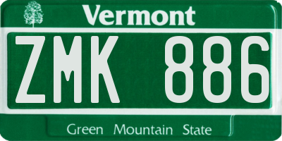 VT license plate ZMK886